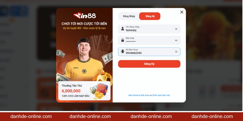 Điền thông tin và kết thúc đăng ký