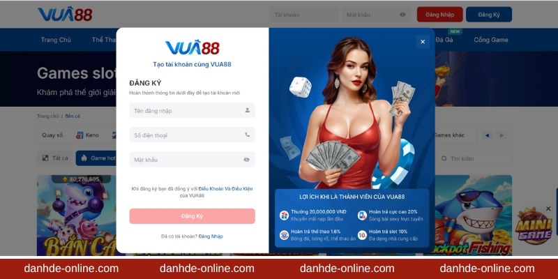 Hướng dẫn đăng ký tài khoản tham gia VUA88 cho tân binh